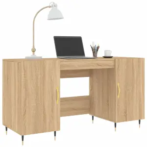 Berkfield Desk Sonoma Oak 140x50x75 cm Engineered Wood