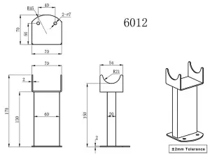 Right Radiators Pair of White Floor Mounting Feet for Flat Panel Designer Radiator