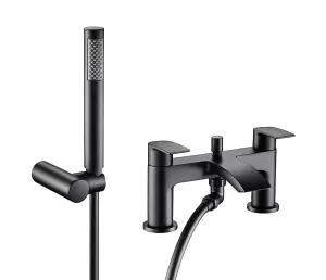 Aquarius Arc Bath Shower Mixer Tap inc Kit Matt Black