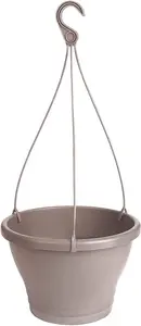 Elho Corsica Hanging Basket 30 - Flower Pot for Balcony & Outdoor - 30 x H 19.5 cm - Brown/Taupe