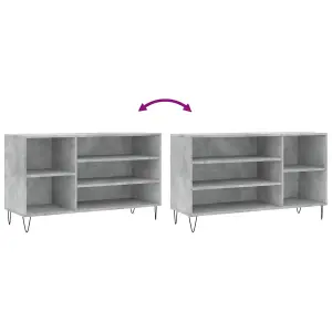 Berkfield Shoe Cabinet Concrete Grey 102x36x60 cm Engineered Wood