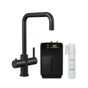 3 in 1 Instant Hot Water Kitchen Sink Tap, Tank and Filter - Matt Black - Balterley