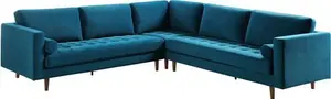 Henrietta 5+Seater Corner Sofa, Teal Velvet - Daals - Sofas