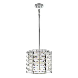 1 Bulb Ceiling Pendant Light Fitting Highly Polished Nickel LED E27 60W