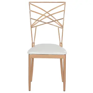 Set of 2 Dining Chairs GIRARD Metal Rose Gold