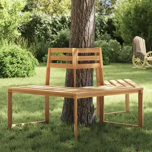 vidaXL Tree Bench Half-hexagonal 160 cm Solid Acacia Wood