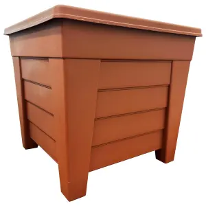 2 x Terracotta Grosvenor Square & 2 x Long Grosvenor Troughs Planter Sets For Home & Garden