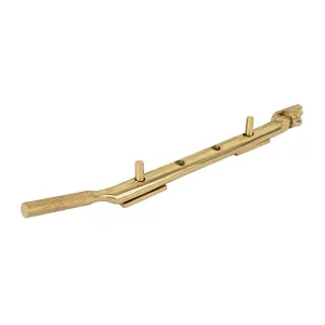 Dart Knurled Window Casement Stay - 250mm - Polished Brass