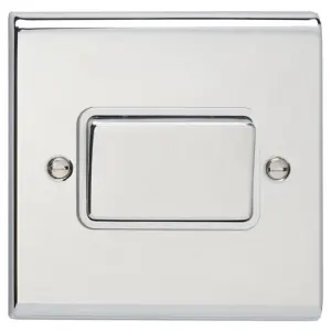 Deta SD1247CHW Slimline Décor Fan Isolator Switch Triple Pole 10A (Polished Chrome / White Insert)