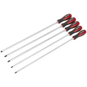 5 PACK Hammer Through Screwdriver Set - 450mm EXTRA LONG Hammer Strike