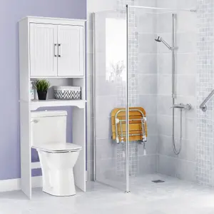 COSTWAY Over the Toilet Storage Cabinet Bathroom Organizer w/ 2 Doors