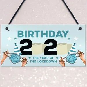 Lockdown Birthday Gift Hanging Plaque Funny Birthday Decoration Keepsake