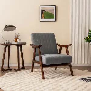 Costway Modern Accent Chair Ergonomic Leisure Chair Fabric Upholstered Lounge Chair