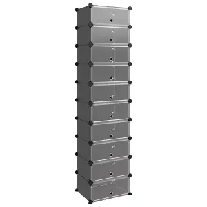 Berkfield Shoe Rack Black 44x32x174 cm PP