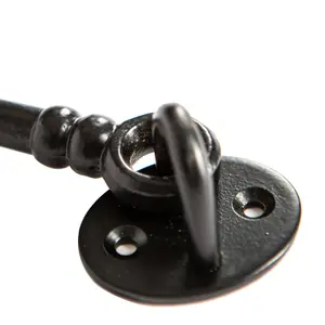 Hammer & Tongs - Ornate Cabin Hook and Eye - W125mm - Black