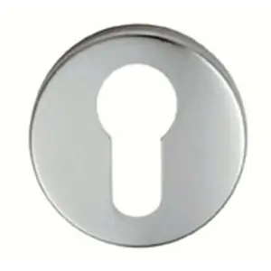 52mm Euro Profile Open Escutcheon 8mm Depth Concealed Fix Satin Aluminium