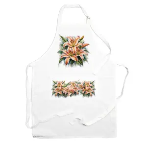 Purely Home  Garden Flowers Lillies Apron - Floral Gifts for Her - Cooking & Baking