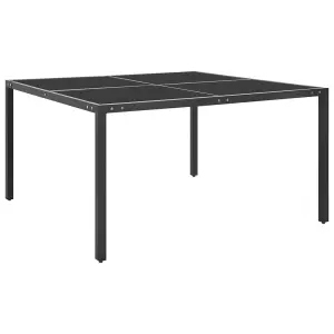 Berkfield Garden Table Anthracite 130x130x72 cm Steel and Glass