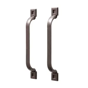 GoodHome Murri Pewter effect Silver Kitchen cabinets Bow Pull Handle (L)22cm (D)31mm, Pack of 2