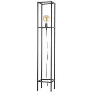 Luminosa Floki Box Frame Floor Lamp, Black, Copper