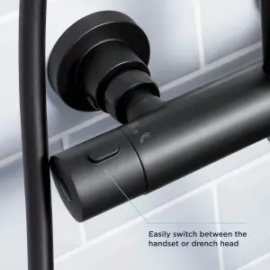 Bristan Divine Matt Black Wall-mounted Thermostatic Mixer Multi head shower