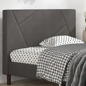 Colton Bluff Upholstered Bed Frame with Headboard Grey / Double (4'6)