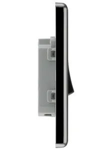 GoodHome 20A 2 way 1 gang Light switch Gloss Black Nickel effect