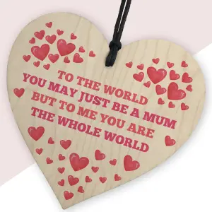 Red Ocean Gifts for Mum - Mum Gifts Hanging Wooden Heart , Mothers Day Gifts for Mum, Birthday Gifts for Mum from Daughter Son,