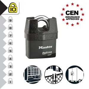 Master Lock Proseries Laminated Steel Black Closed shackle Padlock (W)67mm