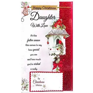 Simon Elvin Happy Christmas Daughter Greetings Card (Pack of 6) Multicoloured (One Size)