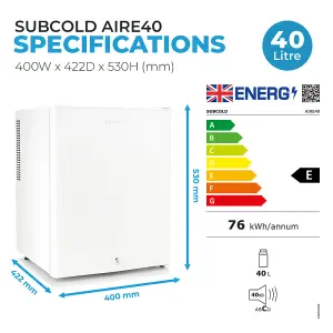 Subcold Aire40 LED Mini Fridge White