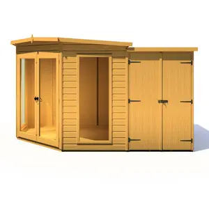 Shire Barclay Corner Summerhouse With Side Shed 8 Ft X 12 Ft