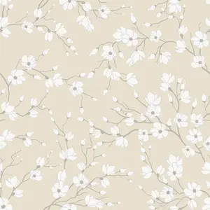 Spring Blossom Wallpaper In Cream