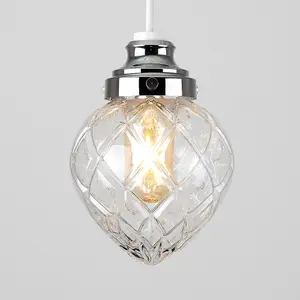 ValueLights Aphrodite Silver Ceiling Pendant Shade and E27 Radio Valve LED 4W Warm White 2700K Bulb