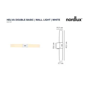 Nordlux Helva Indoor Ensuite Shower Bathroom Wall Light in White (Diam) 5.7cm