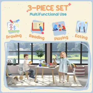 AIYAPLAY 3 Pieces Toddler Table and Chair Set for Nursery, Playroom, Classroom