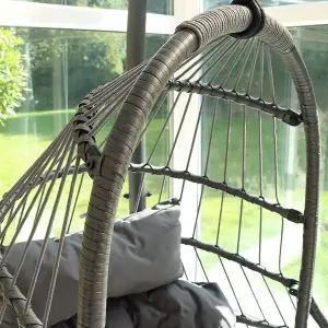 Relaxer Hanging Rattan Pod Chair