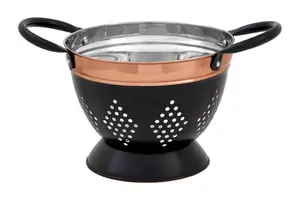 Interiors by Premier Prescott Small Charcoal And Copper Colander