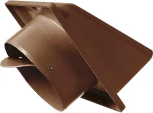 Brown External Vent Cover -100mm Hooded Cowl with Backdraft Shutter Ventilation Grill Plastic Cowled Vent Outlet Grille Hatch