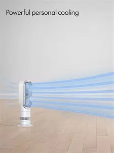 Dyson AM09 Hot + Cool Fan Heater, White/Silver