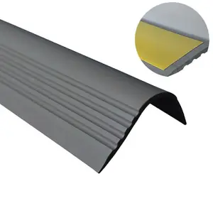 Stair nosing non slip rubber anglestep edge self-adhesive PVC  RGPT 90cm dark gray