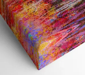 Abstract Forest Colour Strokes Canvas Print Wall Art - Medium 20 x 32 Inches