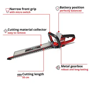 Einhell 55cm Cordless Hedge Trimmer 18V Power X-Change ARCURRA 18/55 - Body Only