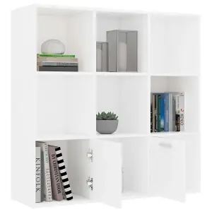 Berkfield Book Cabinet White 98x30x98 cm Engineered Wood