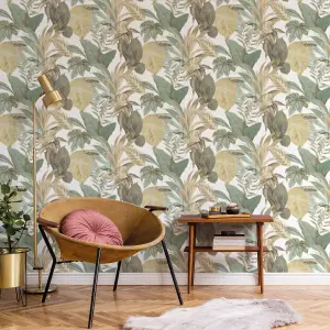 Galerie Botanica Green Bali Foliage Smooth Wallpaper