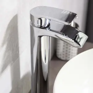 Tyrell Polished Chrome Deck-mounted Tall Basin Mono Mixer Tap