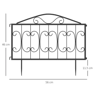 Outsunny Decorative Garden Fencing 4PCs Metal Border Edging