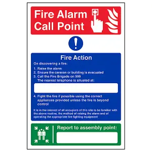 Caravan Site Fire Action Assembly Point Adhesive Vinyl 200x300mm (x3)