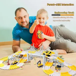 222 Children Construction Race Track Car Toy Set