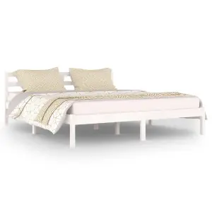 Berkfield Day Bed Solid Wood Pine 160x200 cm King Size White